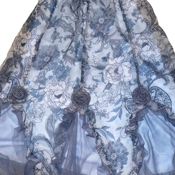 Biscotti Collection Little Girls Dress Floral Rosettes Sheer Lined Summer Dress - Picture 3 of 6